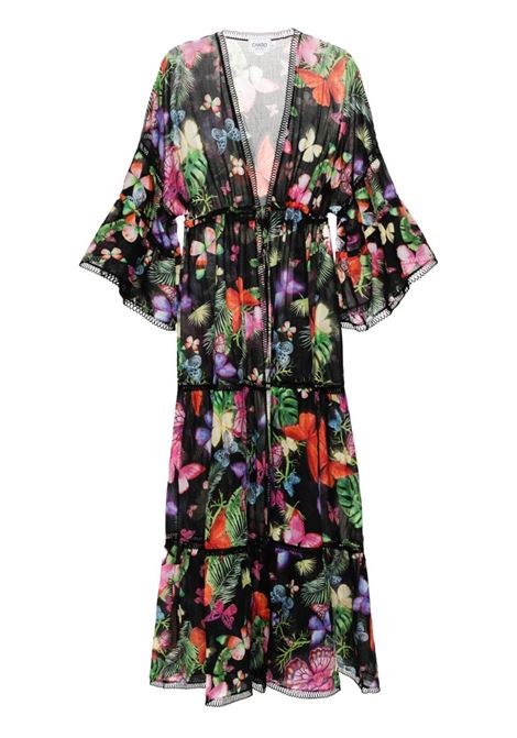 Black Gerba butterfly-print kaftan Charo Ruiz Ibiza - women